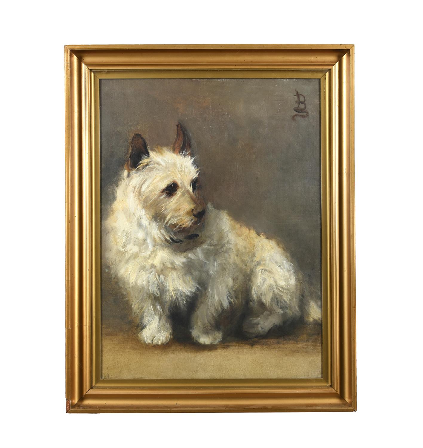 British School (19th/20th century), White terrier, seated; Black terrier, seated, a pair - Image 2 of 6