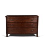 A Regency mahogany bowfront chest of drawers or commode