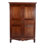 A George III mahogany and inlaid wardrobe