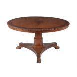 A Regency mahogany and exotic hardwood crossbanded centre table