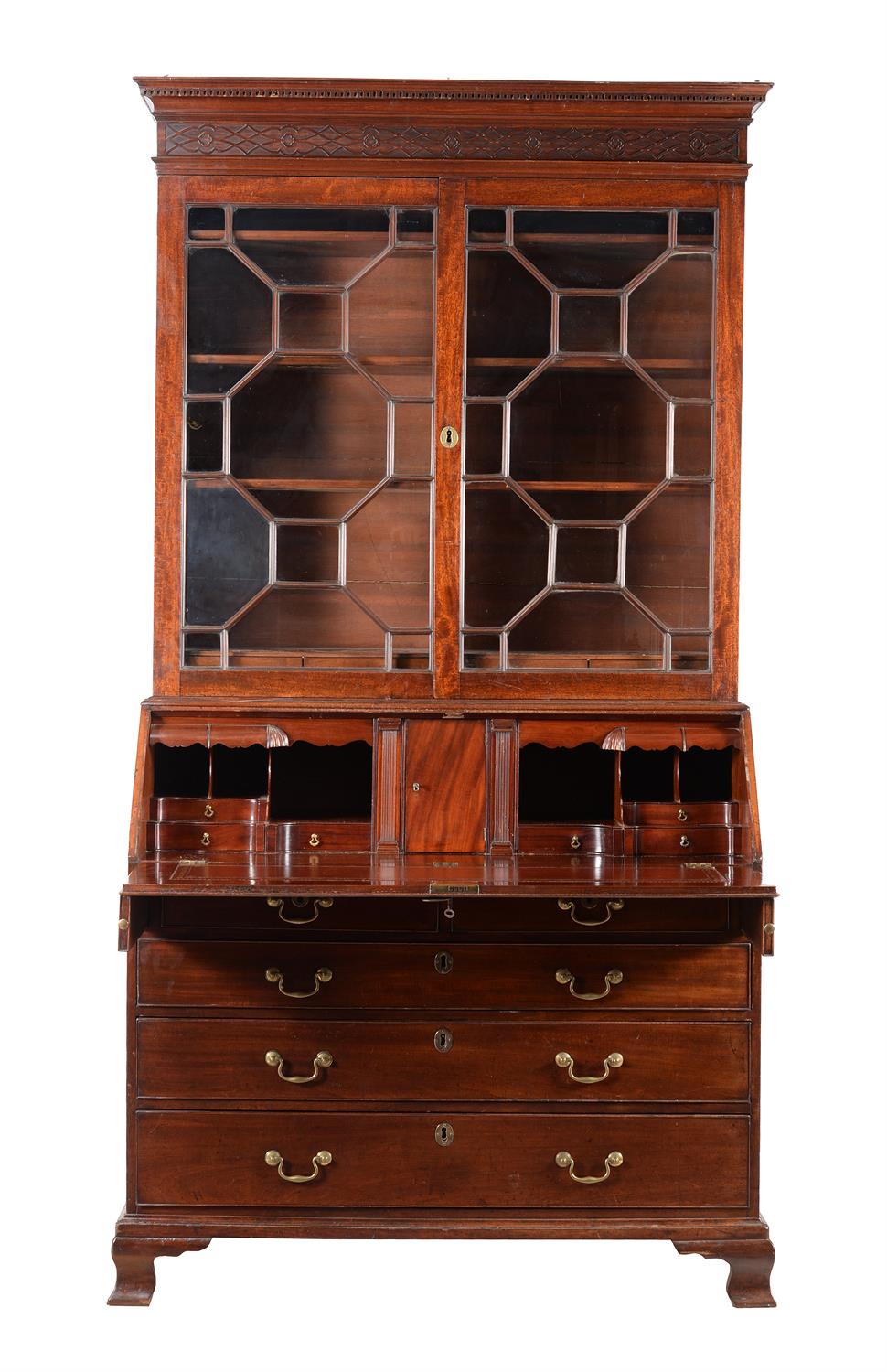 A George III mahogany bureau bookcase - Image 2 of 6