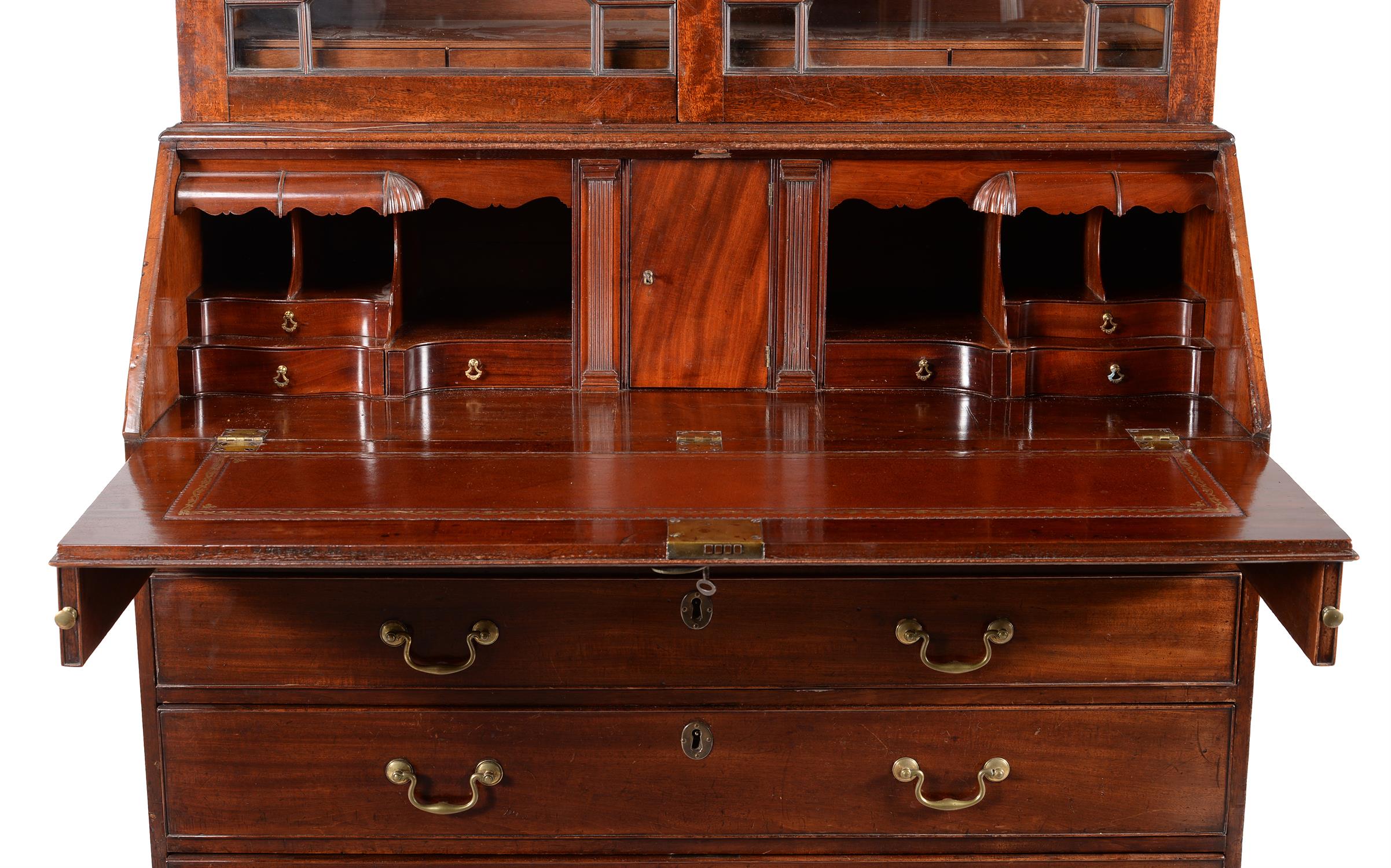 A George III mahogany bureau bookcase - Image 3 of 6