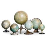 A COLLECTION OF SIX TERRESTRIAL GLOBES, BY VARIOUS MAKERS
