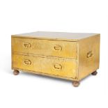 A STUDDED BRASS CHEST OF TWO DRAWERS, BY SARREID LTD