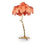 A 'MANDARIN' RESIN AND OSTRICH FEATHER FLOOR LAMP, BY A MODERN GRAND TOUR