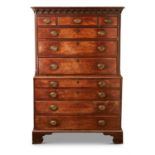 A GEORGE III MAHOGANY CHEST ON CHEST, CIRCA 1780