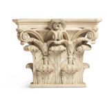 A MARBLE AND PLASTER PILASTER CAPITAL, 20TH CENTURY