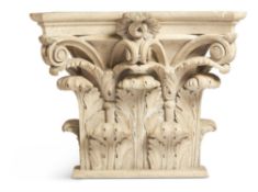 A MARBLE AND PLASTER PILASTER CAPITAL, 20TH CENTURY