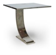 A NICKEL PLATED 'OPERA' TABLE, BY LAMBERTY BESPOKE