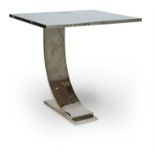 A NICKEL PLATED 'OPERA' TABLE, BY LAMBERTY BESPOKE