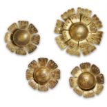 A COLLECTION OF FOUR SUNFLOWER WALL LIGHTS, ITALIAN THIRD QUARTER 20TH CENTURY