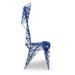 A BLUE FLOCK 'PYLON' CHAIR, BY TOM DIXON (B. 1959)