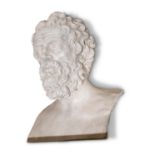 TWO PLASTER LIBRARY BUSTS OF PHILOSOPHERS