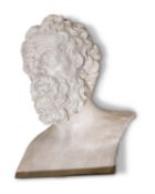 TWO PLASTER LIBRARY BUSTS OF PHILOSOPHERS