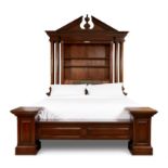 A LARGE MAHOGANY CARVED BED, MODERN HARRODS