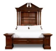 A LARGE MAHOGANY CARVED BED, MODERN HARRODS