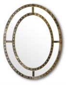 A LARGE PAIR OF OVAL MARGINAL MIRRORS, BY A MODERN GRAND TOUR