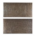 A PAIR OF RECTANGULAR BRONZE WALL LIGHTS, BASED UPON LTD