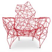 A RED 'PYLON' CHAIR, MANNER OF TOM DIXON