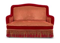 A TWO SEATER SOFA, LATE 19TH CENTURY AND LATER