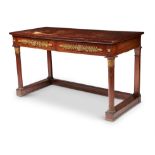 A FRENCH MAHOGANY AND GILT METAL MOUNTED SIDE TABLE