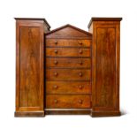 A VICTORIAN MAHOGANY COMPACTUM WARDROBE, CIRCA 1850