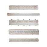 A COLLECTION OF NINE ASSORTED PLASTER FRIEZE MOULDINGS