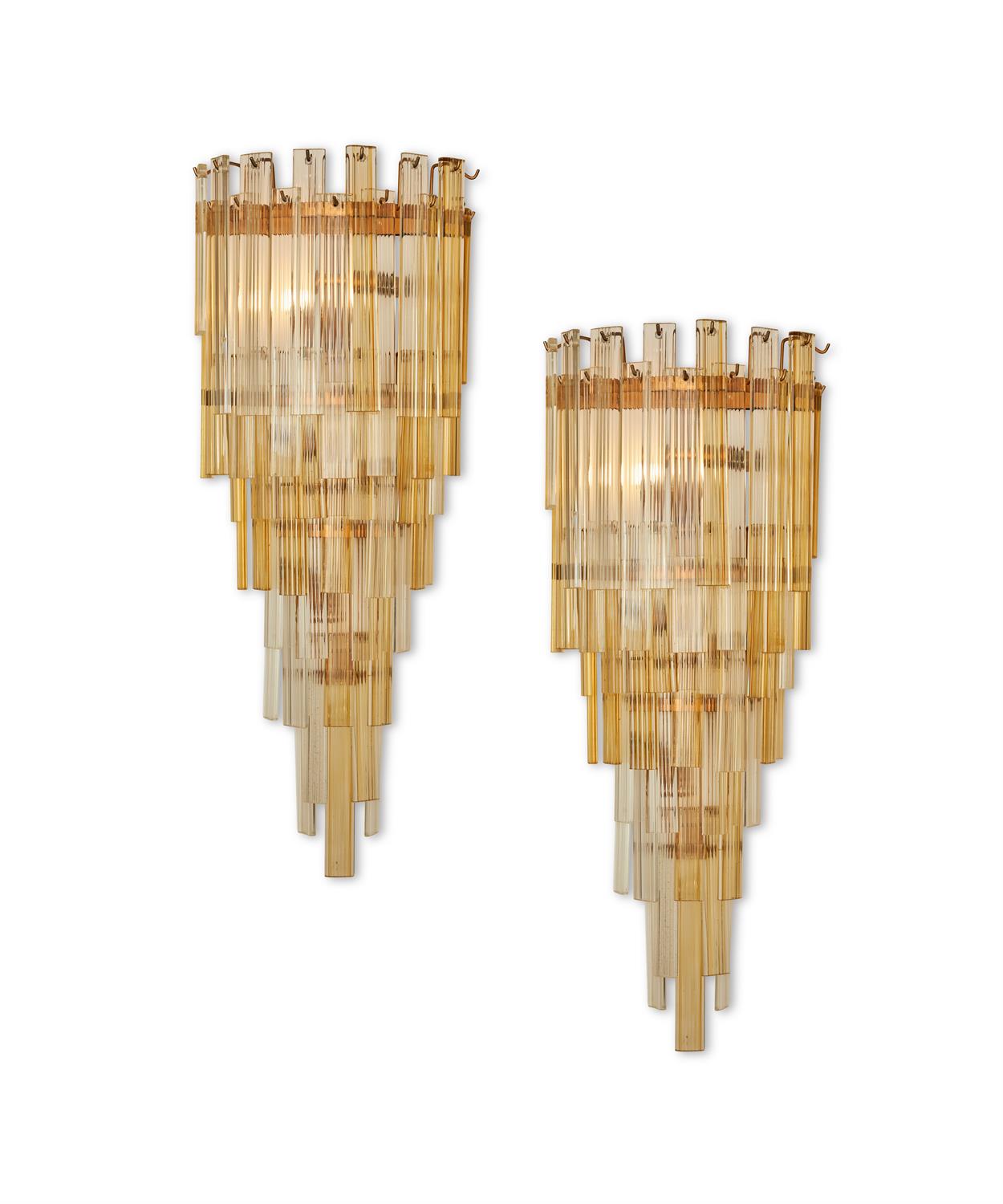 A PAIR OF WATERFALL WALL LIGHT, CIRCA 1970