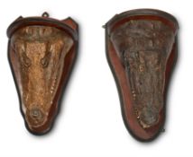 [Taxidermy] A COMPANION PAIR OF CROCODILE HEAD WALL BRACKETS