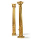 A PAIR OF CARVED AND GILTWOOD COLUMNS, EARLY 20TH CENTURY