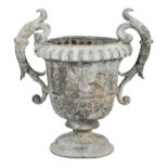 A LEAD GARDEN URN IN WILLIAM & MARY TASTE