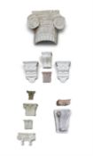 A COLLECTION OF ELEVEN ASSORTED PLASTER ARCHITECTURAL MOULDINGS, 19TH AND 20TH CENTURIES