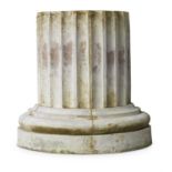 A PAIR OF RECONSTITUTED STONE PLINTHS