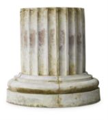 A PAIR OF RECONSTITUTED STONE PLINTHS