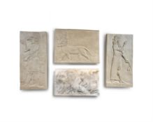 FOUR ASSORTED PLASTER PANELS