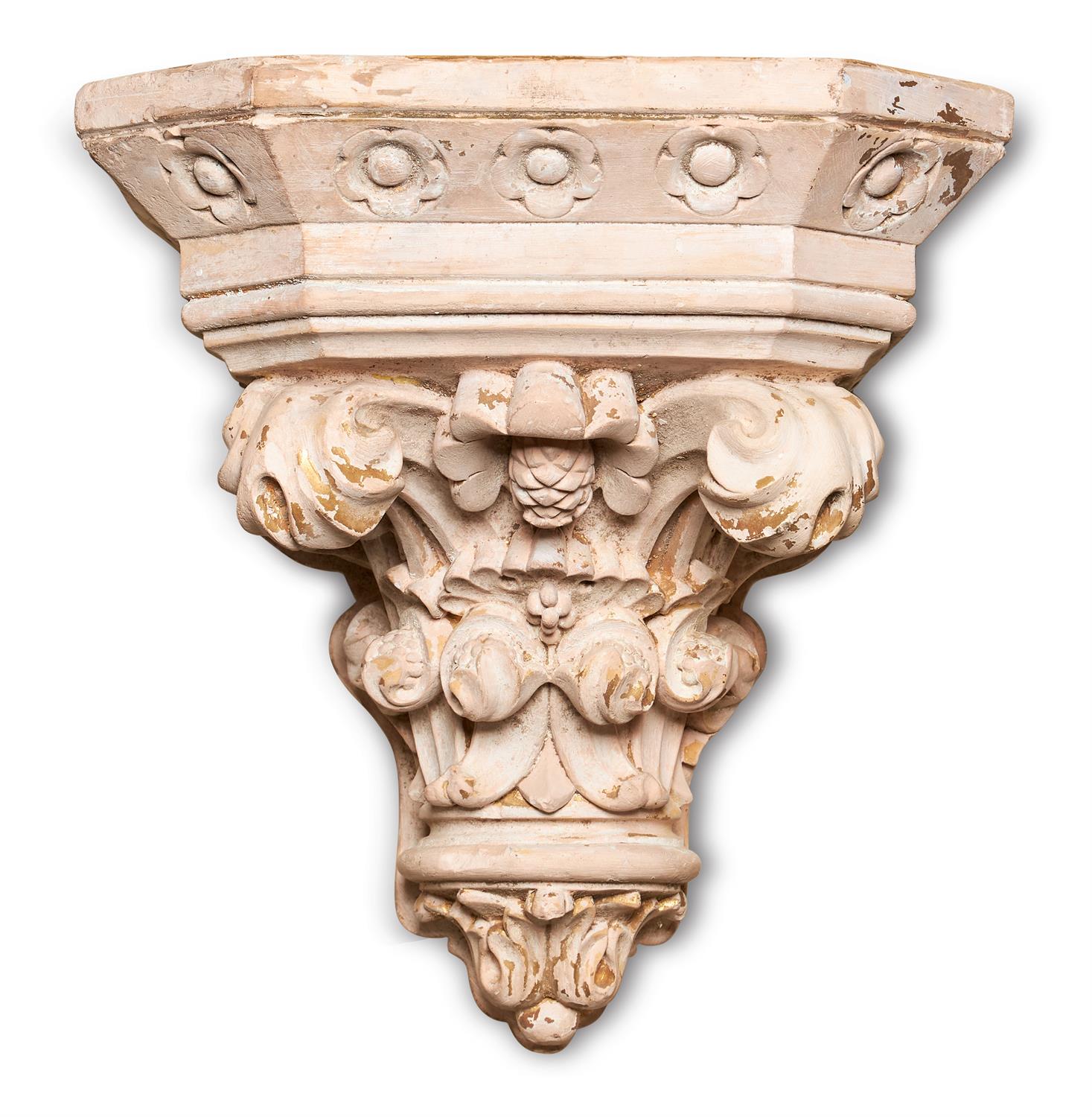 A ROSE PLASTER BRACKET, LATE 19TH/EARLY 20TH CENTURY
