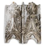 A PLASTER CAST OF TWO GOTHIC ARCHITECTURAL ARCHES