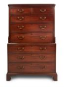 A GEORGE III MAHOGANY CHEST ON CHEST, CIRCA 1780