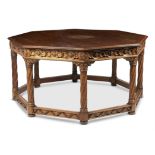 A GOTHIC REVIVAL OAK CENTRE TABLE, LATE 19TH CENTURY