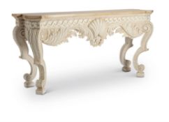 A PAIR OF CARVED AND PAINTED GESSO PIER TABLES, MODERN