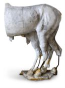 A SECTIONAL PLASTER CAST OF TWO STANDING HORSES
