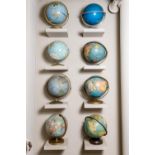 EIGHT TERRESTRIAL AND CELESTIAL GLOBES, EARLY 20TH CENTURY