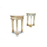 A PAIR OF ITALIAN MIRRORED OCCASIONAL TABLES, LATE 20TH CENTURY