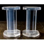 A PAIR OF PERSPEX COLUMNAR PLINTHS, LATE 20TH CENTURY