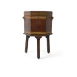 A George III mahogany hexagonal wine cooler