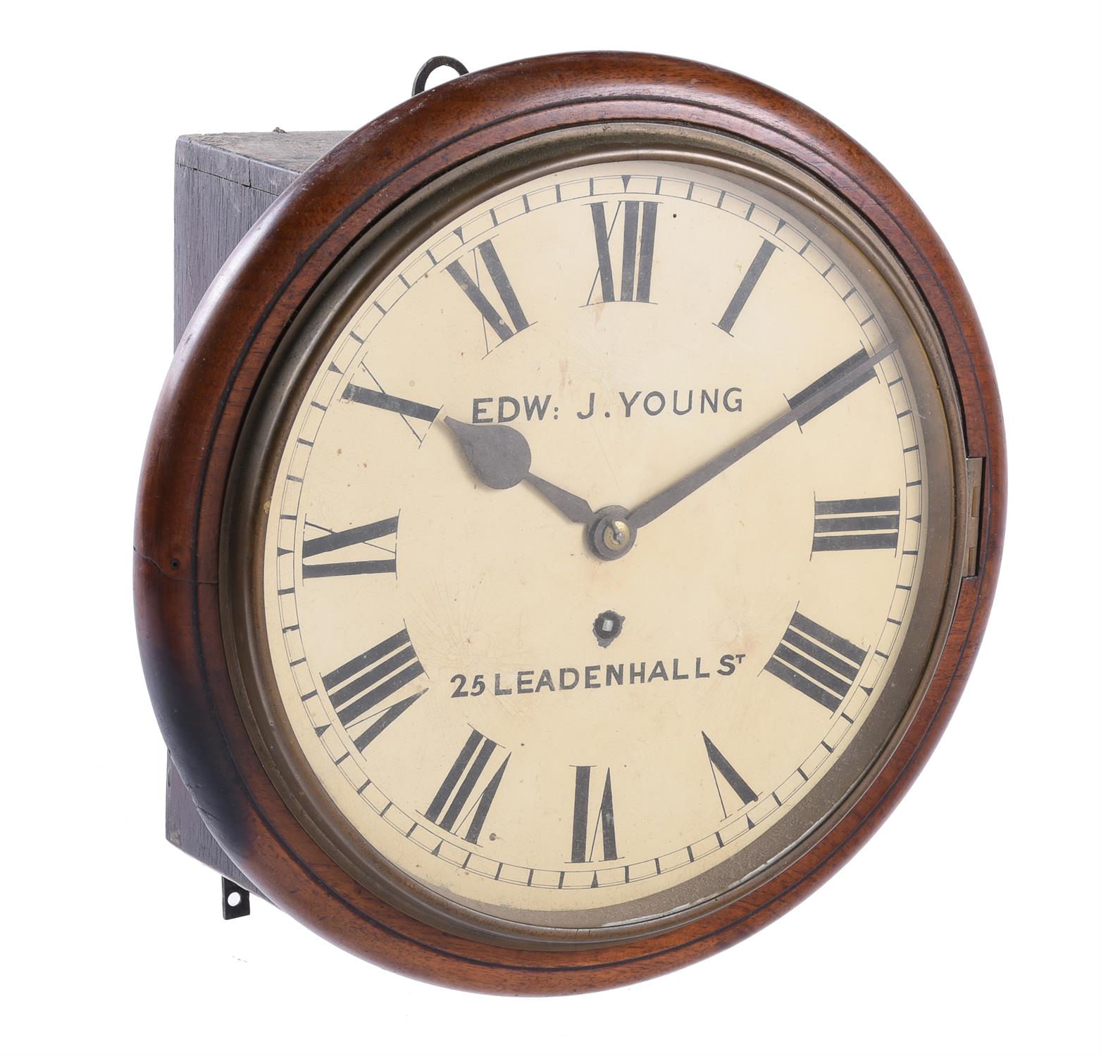 A Victorian Mahogany Fusee Dial Wall Clock Late 19th Century The Four