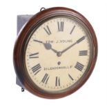 A Victorian mahogany fusee dial wall clock