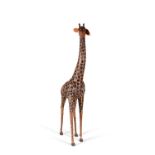 A painted papier Mache model of a giraffe