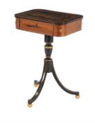 Y A Regency ebonised, rosewood, and pen work occasional table