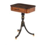 Y A Regency ebonised, rosewood, and pen work occasional table